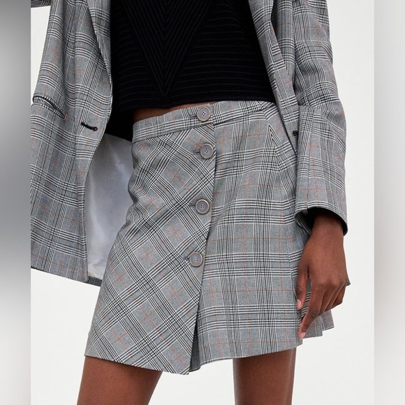Zara Check Preppy Dark Academia Mini Skirt - Picture 1 of 12